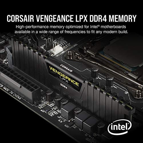 CORSAIR VENGEANCE LPX DDR4 RAM 32GB (2x16GB) 3200MHz CL16-20-20-38 1.35V Intel AMD Desktop Computer Memory - Black (CMK32GX4M2E3200C16)