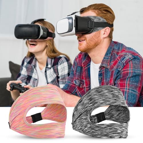 2 Pcs VR Eye Mask Adjustable Breathable VR Goggles Sweat Band VR Face Pad for Most VR Devices Accessories Any Head Size