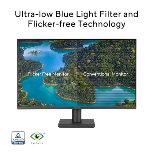 ASUS 24” 1080P Eye Care Monitor (VA249QG) - IPS, Full HD, 99% sRGB, Frameless, 120Hz, Adaptive-Sync, 1ms, Speakers, HDMI, DisplayPort, VGA, Low Blue Light, Flicker Free, Wall Mountable, 3 yr Warranty