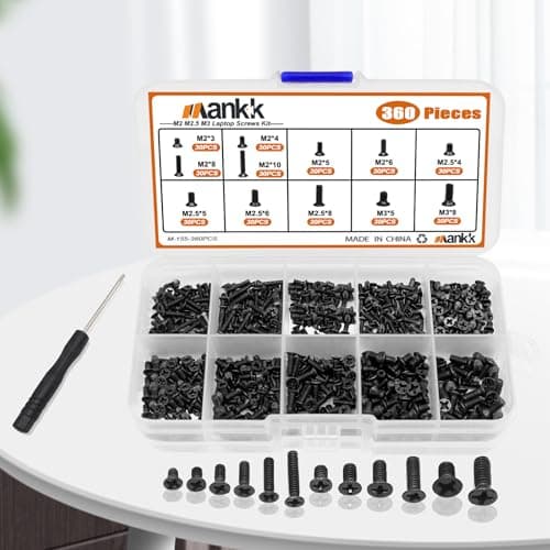 mankk 360PCS Laptop Screws 12 Sizes M2 M2.5 M3 Replacement Computer Tiny Screws Motherboard Screw with Screwdriver for Laptop PC Repair & DIY