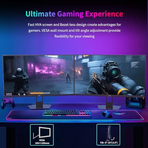 27 Inch Gaming Monitor 240Hz 1440P QHD Computer Monitor, FreeSync G-Sync Compatible, 1ms 2K Gamer Monitor with HDR, 130% sRGB, HDMI DisplayPort, Tilt Adjustable, Eye Care,H27E22S