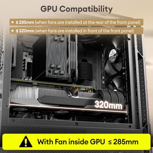 Genuine Walnut Wood Micro ATX Case, MATX PC Case with 4 × 120mm 3 Pin Non-PWM Case Fans Pre-Installed, Temper Glass Side Panel, with Type-C, Black, Cypress 3 Wood