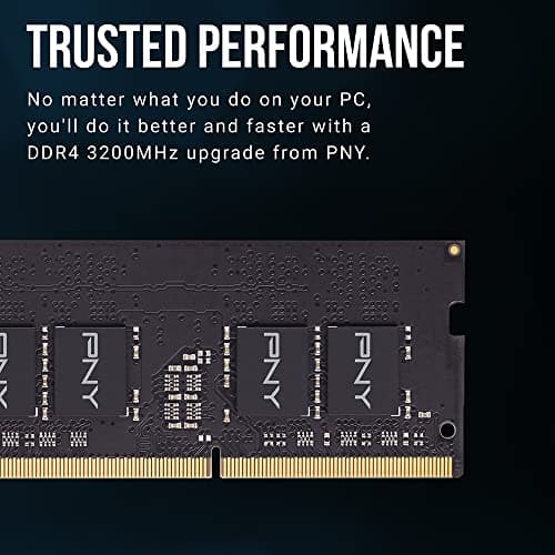 PNY Performance 16GB (2x8GB) DDR4 DRAM 3200MHz (PC4-25600) CL22 (Compatible with 2933MHz, 2666MHz, 2400MHz or 2133MHz) 1.2V Notebook/Laptop (SODIMM) Computer Memory Kit – MN16GK2D43200-TB