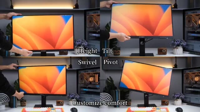 INNOCN 27" 2K 1440P QHD Monitor 100Hz IPS PC Computer Monitor for Mac Laptop, 65W USB C, HDMI, DP, Built-in Speaker, Eyes Care, Height/Pivot Adjustable, VESA Mountable - Black, 27D1Q