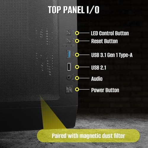 D1 Tempered Glass PC Case Meshify - Walnut Wood Front - Mesh and Glass Side Panel - Can Build in Up to 12 ARGB PWM Fans - High Airflow Mid Tower PC Gaming Case for ATX/mATX/ITX Motherboards Black