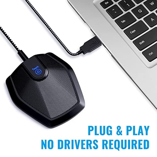 TONOR Conference USB Microphone, Omnidirectional Condenser PC Mic for Video Conference, Recording, Skype, Online Class, Court Reporter, Plug & Play Compatible with Mac OS X Windows PC Compute, G11