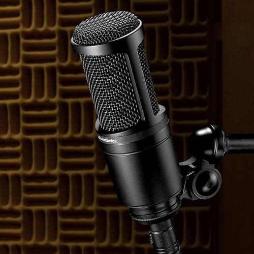Audio-Technica AT2020 Cardioid Condenser Studio XLR Microphone, Ideal for Project/Home Studio Applications