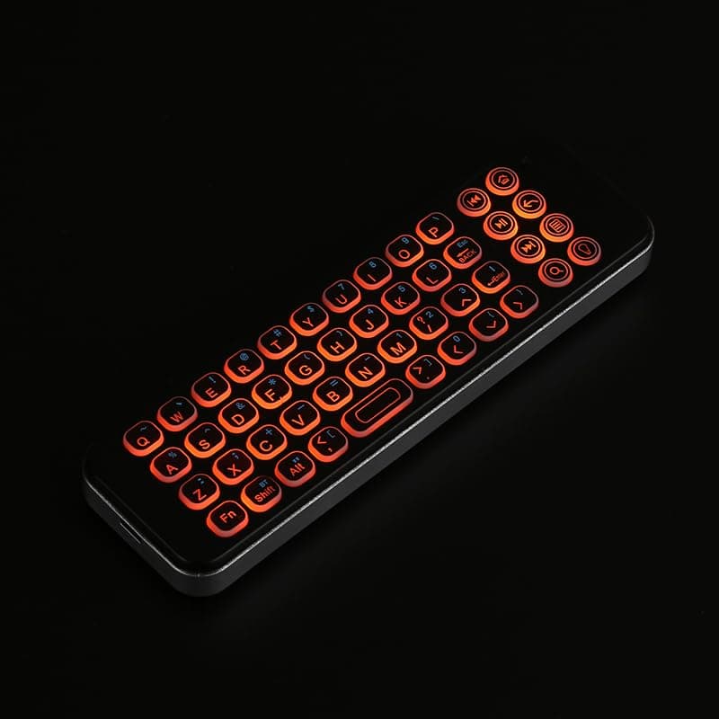iPazzPort Mini Bluetooth Keyboard, Handheld QWERTY Keyboard, Backlit Wireless Portable Keypad, Rechargeable,for AMZ Fire TV Stick 4K Max, HTPC, IPTV with Fire TV Remote Cover(6.2in)