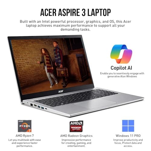 acer Aspire 3 15.6 Laptop Computer, 15 Inch FHD College Students Business Laptop PC, AMD Ryzen 7, 32GB RAM 1TB SSD+512GB Docking Set, Windows 11 Pro Lifetime Office,Ethernet Port,10-Key