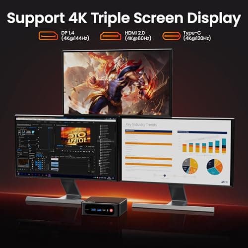 Beelink Mini PC, SER5 Pro 5825U AMD Ryzen 7 (Up to 4.5GHz) 16GB DDR4 500GB PCle 3.0 SSD Mini Desktop Computer, 2.5G LAN, Wifi6/BT5.2,HDMI/DP/Type-c/4K Triple Display Micro PC