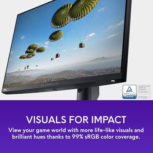 Alienware AW2524HF Gaming Monitor - 24.5-inch (1920x1080) 500Hz (Overclock) 0.5ms Display, Height/Tilt/Swivel/Pivot Adjustability, 3yr Advanced Exchange-Black