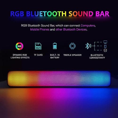 STGAubron Gaming PC, GeForce GTX 1660 Super 6G, Intel Core i3-10100F up to 4.3G, 16G DDR4, 1T SSD, WiFi, BT 5.0, RGB Fan x3, RGB BT Sound Bar, RGB BT Gaming Mic, Windows 11 Home