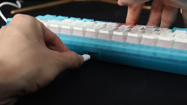 Womier 60% Percent Keyboard,WK61 Mechanical RGB Wired Gaming Keyboard,Hot-Swappable Creamy Key Board with PBT Keycaps,Linear Red Switch for Windows/MAC (Blue)