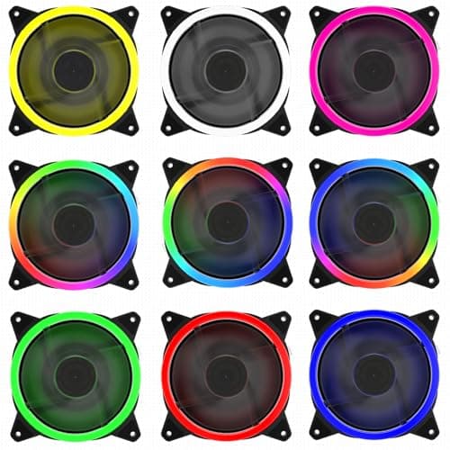 upHere 120mm RGB Case Fan Fan,Quiet Edition High Airflow LED Case Fan for PC Cases-3 Pack,RGB123-3