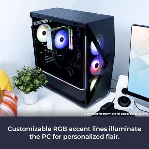 iBUYPOWER Slate MESH Gaming PC Desktop Computer Intel Core i7 14700F CPU, NVIDIA GeForce RTX 5070 12GB GPU, 32GB DDR5 RGB 5200MHz RAM, 1TB NVMe SSD, Windows 11 Home, Keyboard and Mouse - SMI7N5701