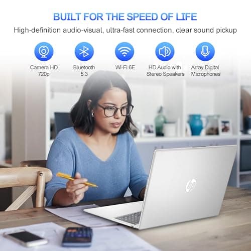 HP 15.6" Touchscreen Laptop Computer, Intel i3-1215U(Up to 4.4GHz), Intel UHD Graphics, 16 GB RAM, 1 TB SSD, Long Battery Life, Wi-Fi 6E, Copilot, Windows 11 Pro & Office Pro Lifetime License