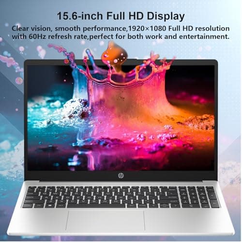 HP Essential 255 G10 Entry Business Laptop, 15.6" FHD Anti-Glare Display, AMD Ryzen 5 7530U, Radeon Graphics, 32GB RAM, 1TB SSD, Wi-Fi 6, USB-C, HDMI, Webcam, Fast Charging, Windows 11 Pro, Silver