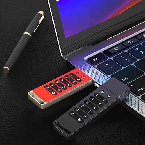 INNPLUS Secure 32GB Encrypted USB 3.0 Flash Drive - 256-bit Hardware Encryption, Password Protected, Compatible With MAC/Windows/Linux/Embedded Systems - Gray