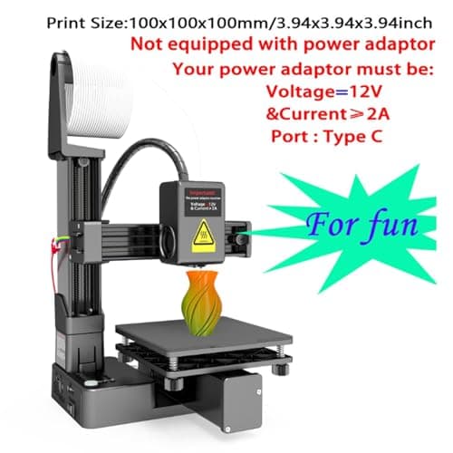 FOSA Small Entry Level Portable 3D Printer, 100x100x100mm Print Compact FDM 3D Printer with Removable Build Plate, Supports 1.75mm PLA TPU Filament for Beginners (US Plug)
