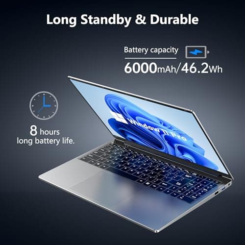 Gaming Laptop, 16 Inch FHD Display (1920 x 1200), N95 Laptop Computer（up to 3.4GHz, 8GB RAM 256GB SSD, Supports 180 Angle Opening, Bluetooth, Backlit Keyboard, Windows 11 Pro
