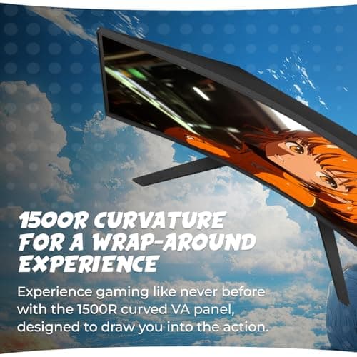 AOC CQ32G4VE 32" Curved Frameless Gaming Monitor 2K QHD, 1500R Curved VA, 180Hz, 0.5ms Response Time, 2X Display Port, 2X HDMI, Gaming Console Compatible, 3-Year Zero Dead Pixel Guarantee
