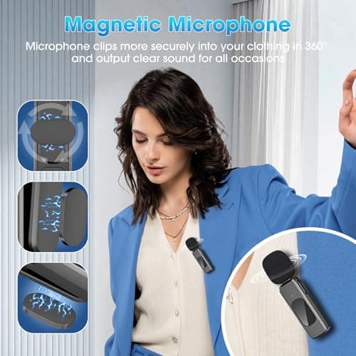 USB C Wireless Lavalier Microphone for Type-C,Android Phone,PC,Mini Microphone with Noise Reduction,Lapel Microphone for Video,Interviews,Live Streaming,TikTok,YouTube,2Pack (For iPhone 15 and Above)