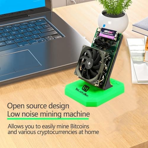 Bitcoins Miner NerdQaxe++ 4.8TH/s ASIC Miner & Crypto Miner - Solo Miner for BTC, 2.4Gwifi Open-Source,SHA-256, Low Power 98W, Silent Home Mining with Bitaxe Miner Technology (Green)