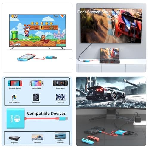 Switch Dock for Nintendo Switch Docking Station Portable Switch TV Adapter Support 4K/60HZ Switch TV Dock Mode Compatible Steam Deck Nintendo Switch OLED Switch Travel Dock with HDMI2.0 USB3.0 Port