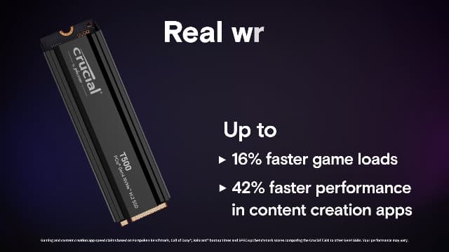 Crucial T500 2TB Gen4 NVMe M.2 Internal Gaming SSD with Heatsink, Up to 7400MB/s, PlayStation 5 Compatible + 1mo Adobe CC All Apps- CT2000T500SSD5