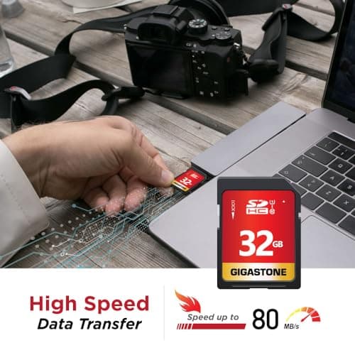GIGASTONE 32GB 5-Pack SD Card UHS-I U1 Class 10 SDHC Memory Card High-Speed Full HD Video Compatible with Canon Nikon Sony Digital Camera, SPYPOINT TACTACAM WOSPORTS Trail Camera, with 5 Mini Cases