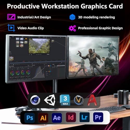 Radeon RX 590 8GB GEM Graphics Card, 2304SP 1469MHz GDDR5 256bit, RX590 GPU 8K Video Card with Dual Cooling Fan, HDMI, DP, DVI-Output, PCIE 3.0 * 16 for Computer Gaming and Office