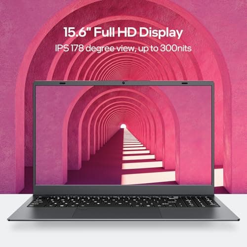 15.6-inch Windows 11 Laptop, 16GB RAM, 512GB SSD, FHD IPS Display Laptop Computer, Intel N5095 Quad Core, 2.4/5G WiFi, BT4.2 Backlit and Fingerprint, Lightweight and Portable