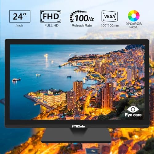 24 Inch Touchscreen Monitor, IPS FHD 1080P Touch PC Display, 100Hz, LED Backlit Multi-Touch Monitor, VESA, HDMI & VGA & USB Computer Touch Screen for Gaming, Business, Warehouse, Bar, Gym
