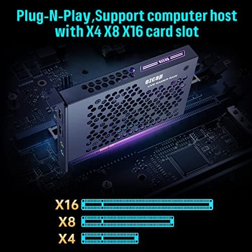 Game Capture Card, HDMI PCI-E 4K 30fps Record & Live Stream from Gaming Systems, Camcorders, DSLRs,Support Zero Delay HDMI Loop-Out