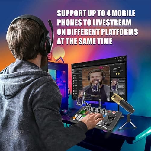 Podcast Equipment Bundle, SINWE Condenser Microphone with Tripod Stand and Professional Audio Mixer for Studio Recording Vocals, Voice Overs, Streaming Broadcast and YouTube Videos