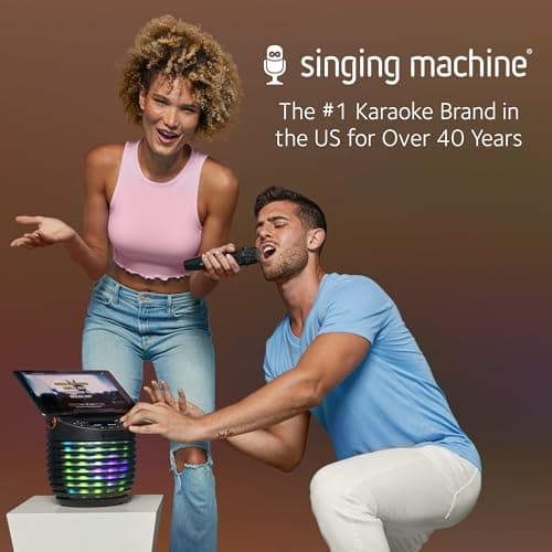 Singing Machine Portable Wireless Microphone (Black) - Premium Unidirectional UHF Wireless Mic for Singing, Speeches & Events - Cordless Mic Compatible with Karaoke Machines, PA Systems & More