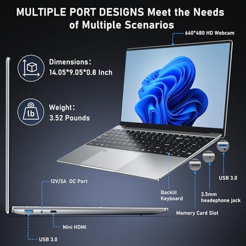 Gaming Laptop,15.6 Inch Laptop Computer,16GB RAM 512GB SSD,N5095 4C/4T Processor(up to 2.9Ghz),UHD Graphics,15.6” FHD 1920 * 1080 Display,WiFi 5,BT5.0,Backlit Keyboard,Fingerprint Unlock
