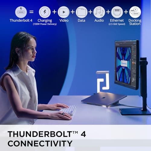 ViewSonic VP2776T-4K 27 Inch 4K UHD IPS Monitor with Advanced Ergonomics, Thunderbolt 4, 100% sRGB Rec 709, Pantone Validated, USB C, HDMI 2.1, and DP Daisy Chain for Home and Office