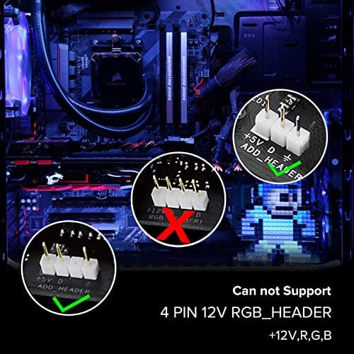 BTF-LIGHTING WS2812B IC PC Light Strip 4PCs 19in Individually Addressable for 5V 3Pin LED Headers for Asus Aura,Gigabyte RGB Fusion, MSI Mystic Light