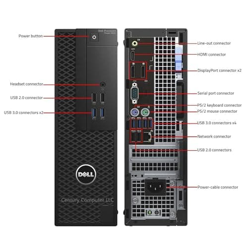Dell Precision Tower 3420 - SFF Intel Core i5-6600 3.2GHz, 16GB RAM, 512GB Solid State Drive, WiFi, BT, 4K Support, Keyboard & Mouse, Windows 10 Pro 64bit, (Renewed)