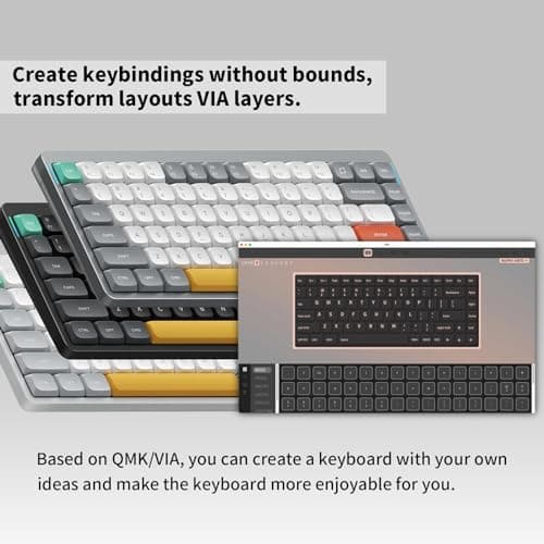 nuphy Air75 V2 Portable 75% Low Profile Mechanical Keyboard,Wireless Keyboard,Supports Bluetooth/2.4G/USB-C RGB Bluetooth Keyboards,Compatible with Windows/Mac OS/Linux Systems-Gateron Brown Switch