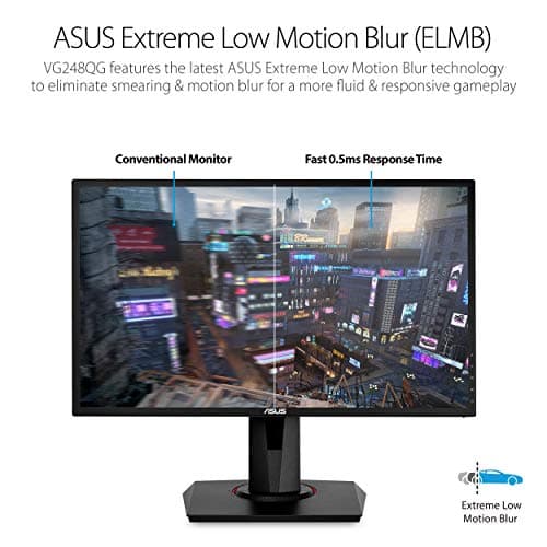 ASUS VG248QG 24" G-SYNC Gaming Monitor 165Hz 1080p 0.5ms Eye Care with DP HDMI DVI,Black