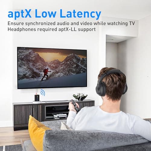 1Mii RCA Bluetooth 5.3 Adapter for TV, 3.5mm AUX Bluetooth Transmitter Receiver for 2 AirPods or Headphones, Home Stereo, Speakers, Projector, Treadmills, PC, with Volume Control, aptX Low Latency