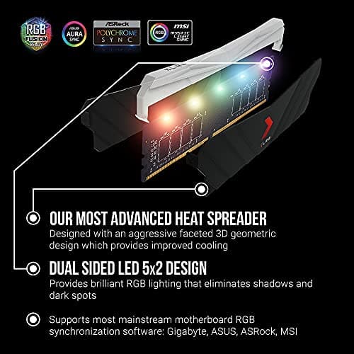 PNY XLR8 Gaming 16GB (2x8GB) DDR4 DRAM 3600MHz (PC4-28800) CL18 1.35V RGB Dual Channel Desktop (DIMM) Memory – MD16GK2D4360018XRGB