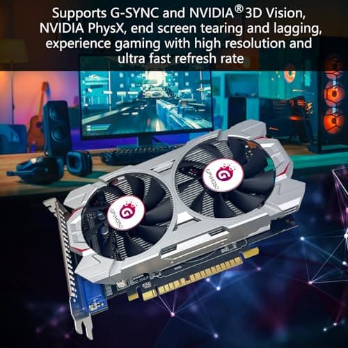 GTX 750Ti 4GB Graphics Card GDDR5 128bit Direct X12 640SP Gaming Video Card, PCI Express 3.0x16 Interface, HDMI, DVI-D, VGA, Dual Fan, Low Power GPU for Working Gaming