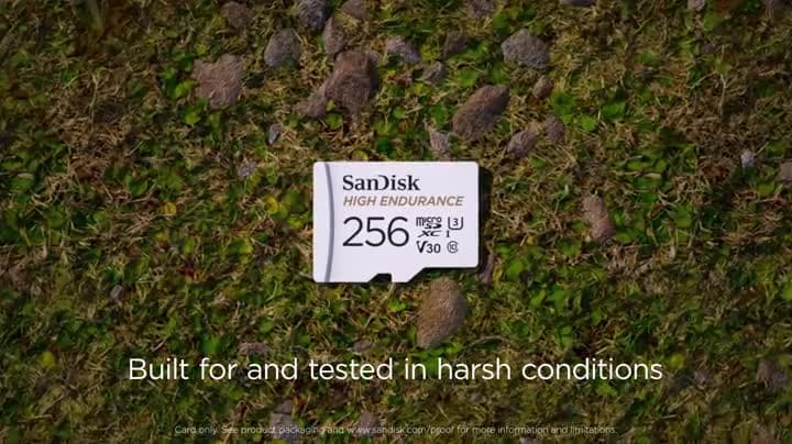 SanDisk 256GB High Endurance Video microSDXC Card with Adapter for Dash Cam and Home Monitoring systems - C10, U3, V30, 4K UHD, Micro SD Card - SDSQQNR-256G-GN6IA