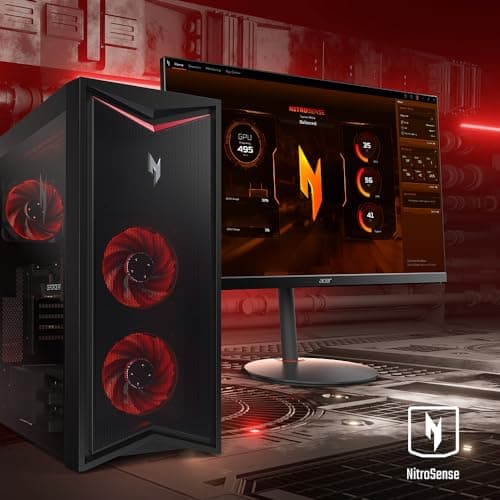 Acer Nitro 70 N70-130-UR13 Gaming Desktop | AMD Ryzen 9 7900 12-Core Processor | NVIDIA GeForce RTX 4070 | 32GB DDR5 4800MHz | 1TB PCIe Gen 4 SSD | Wi-Fi 6E | Windows 11 Home