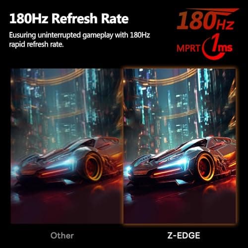 Z-Edge UG24 24-inch Curved Gaming Monitor 180Hz Refresh Rate, 1ms MPRT, FHD 1080 Gaming Monitor, R1650 Curved