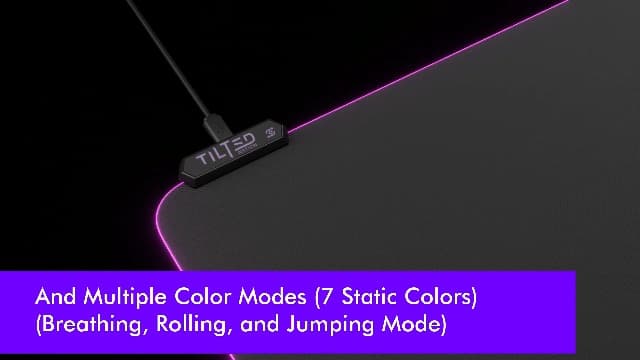 Tilted Nation Bone White Gaming Mouse Pad RGB - Create Your Dream Setup - Bright LED Mouse Pad XL with 8 Light Modes - Smooth Gliding Large RGB Gaming Mouse Pad White - Easy to Clean - Bone White