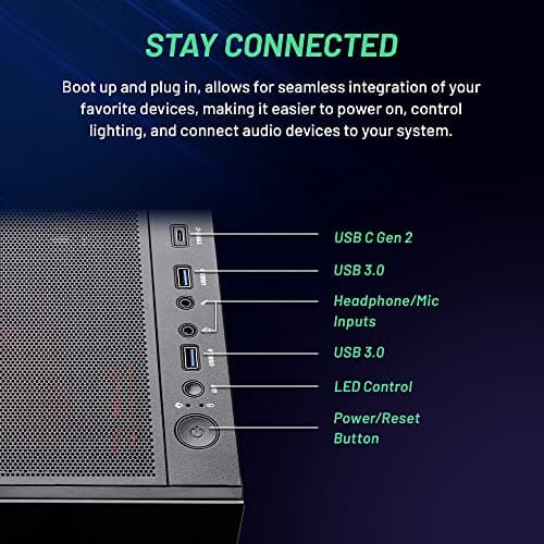 Skytech Gaming Azure Gaming PC Desktop – AMD Ryzen 7 7700X 4.5 GHz, NVIDIA RTX 4070, 1TB NVME SSD, 32GB DDR5 RAM RGB, 650W Gold PSU, 360mm AIO, 11AC Wi-Fi, Windows 11 Home 64-bit,Black